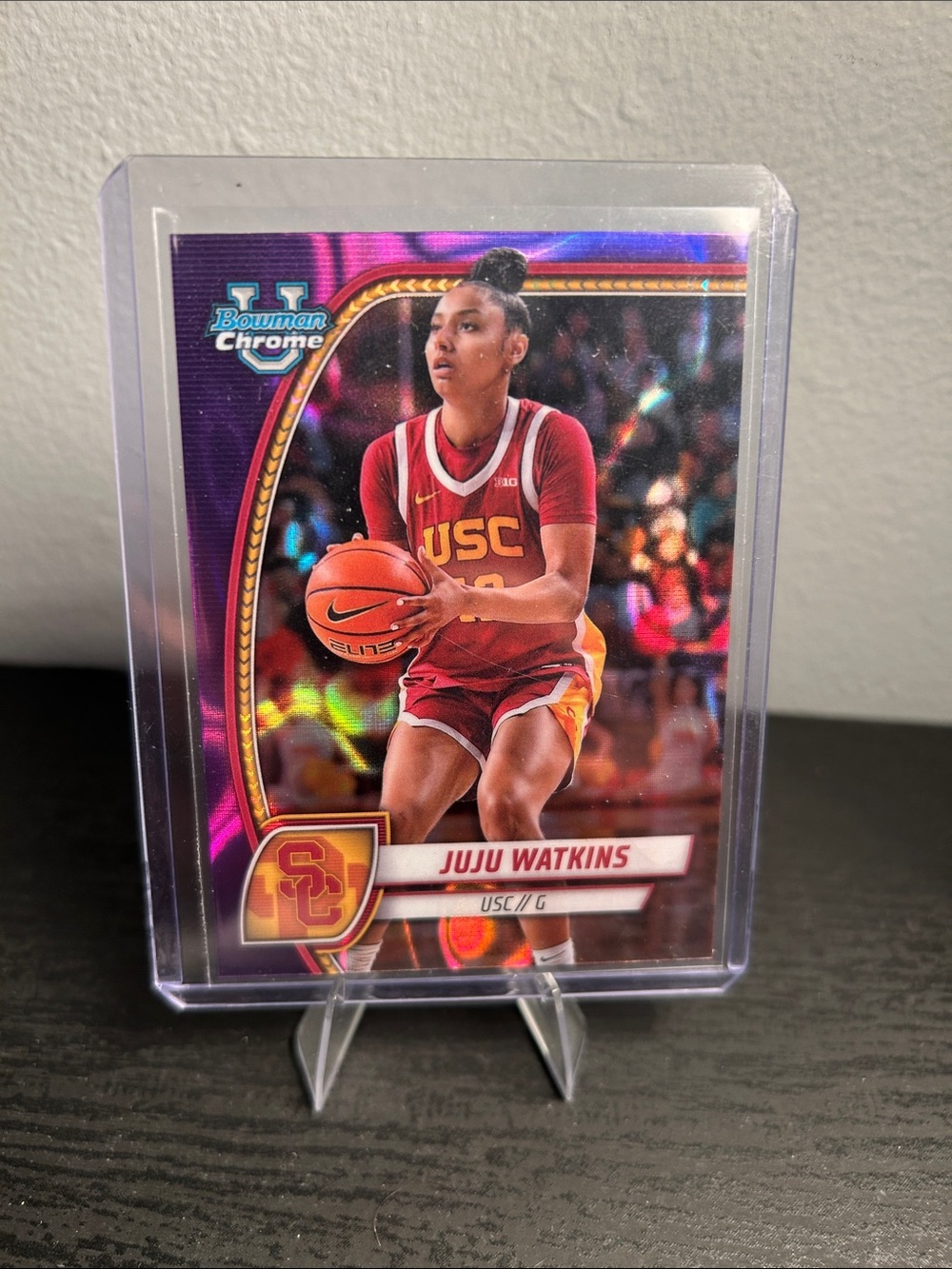 Topps Juju Watkins Purple Lava Bowman Chrome U USC Basketball